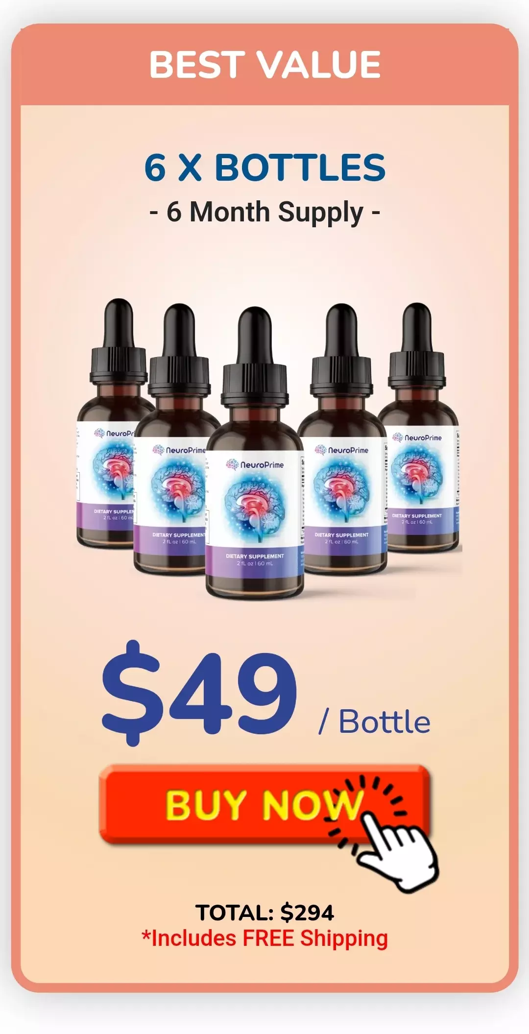 NeuroPrime™ 6 bottles pricing